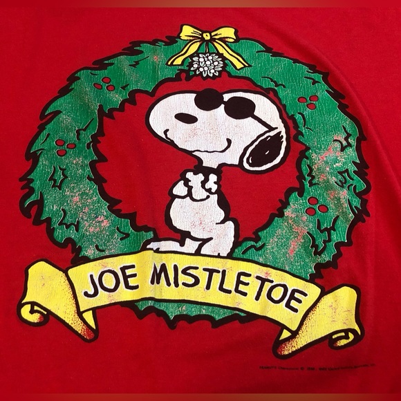 Vintage 1971 Snoopy ‘Joe Mistletoe’ Single-Stitch Nightgown - Picture 3 of 11